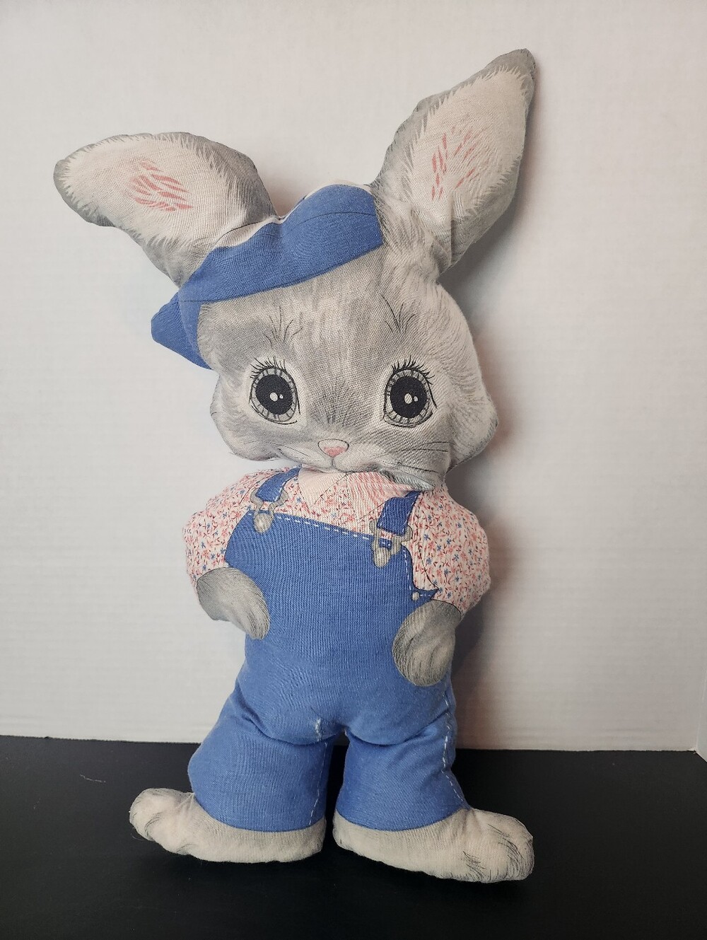 Vintage Cut & Sew Fabric Bunny Doll | Printed Panel 70s Spring Mills